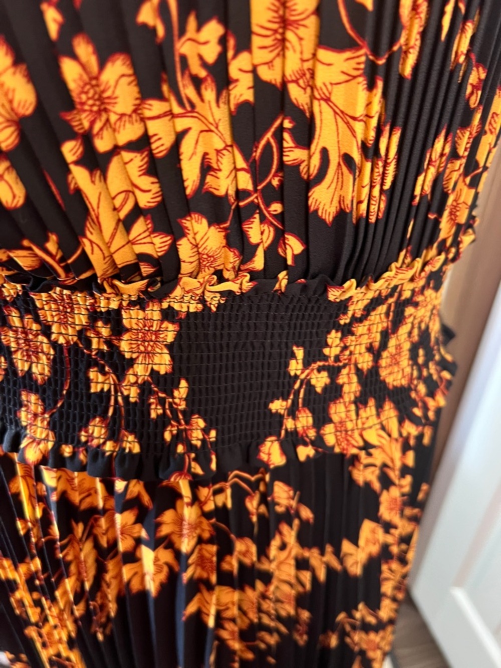 Nanette Lepore Black and Yellow Floral Midi Dress - Picture 8 of 11